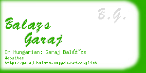 balazs garaj business card